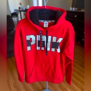 VS PINK oversized hoodie with sherpa lined hood